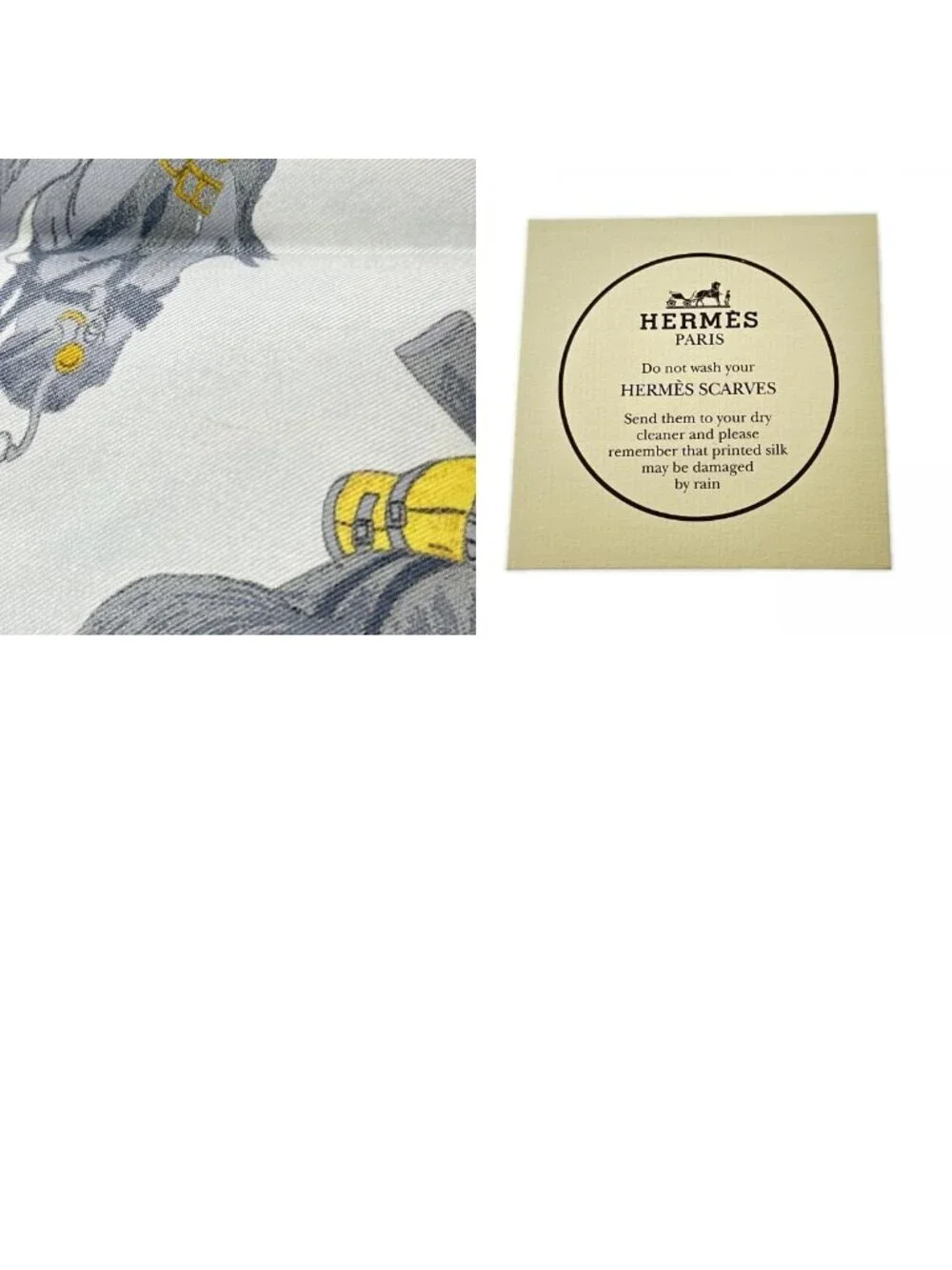 Hermes Scarf Horse Sea and Cavalry Silk 100% Blue